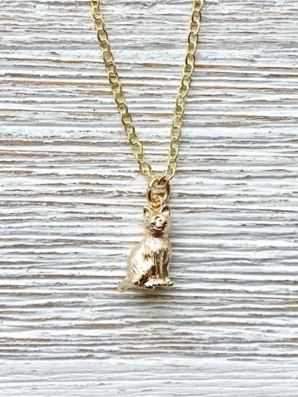 Dainty Gold Cat Pendant Necklace